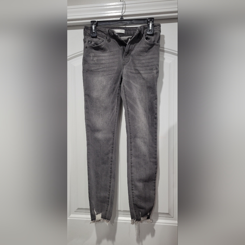 KanCan Women's Gray Straight Leg Jeans